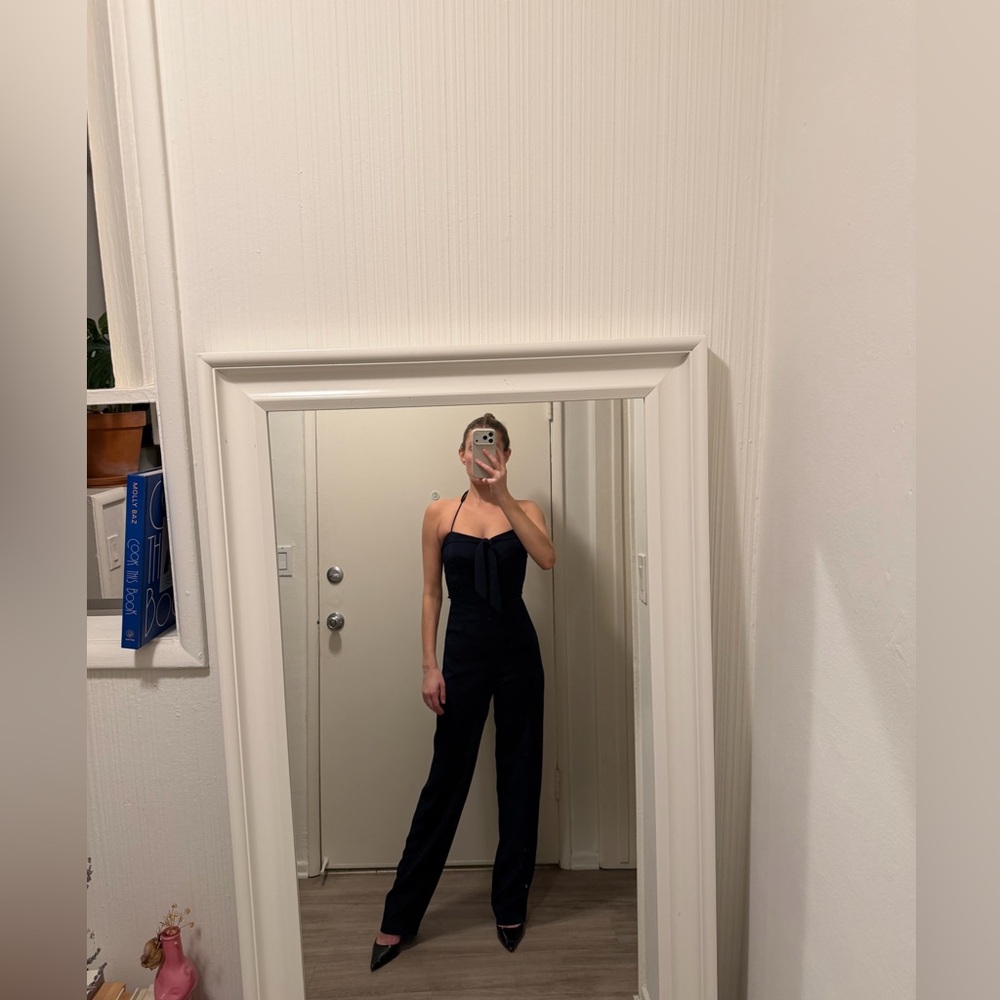 Reformation Navy Jumpsuit